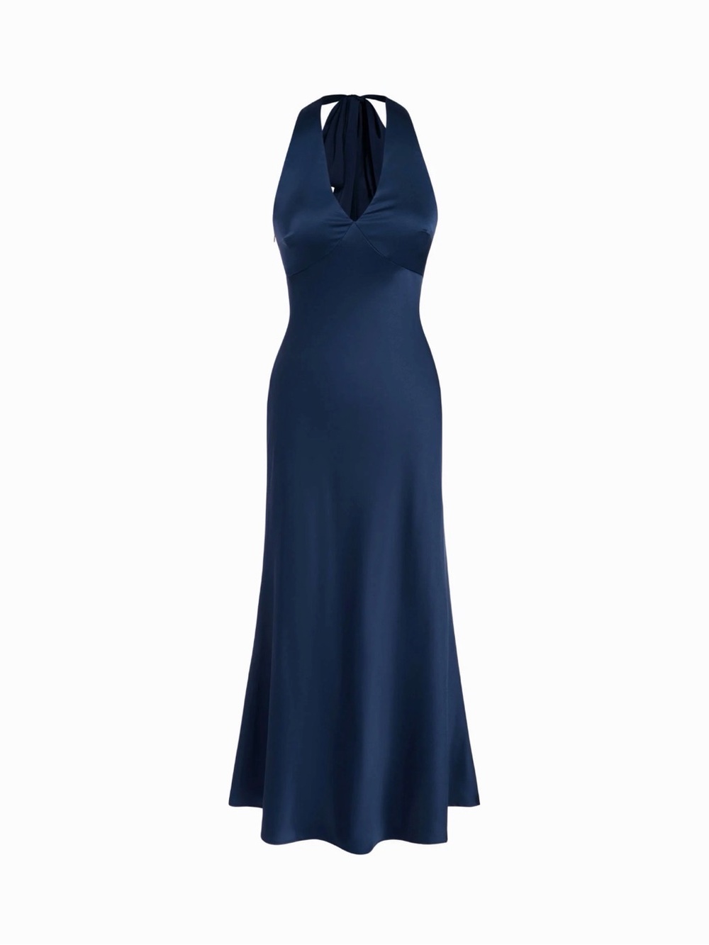 Cider Navy Halter Evening Maxi Dress